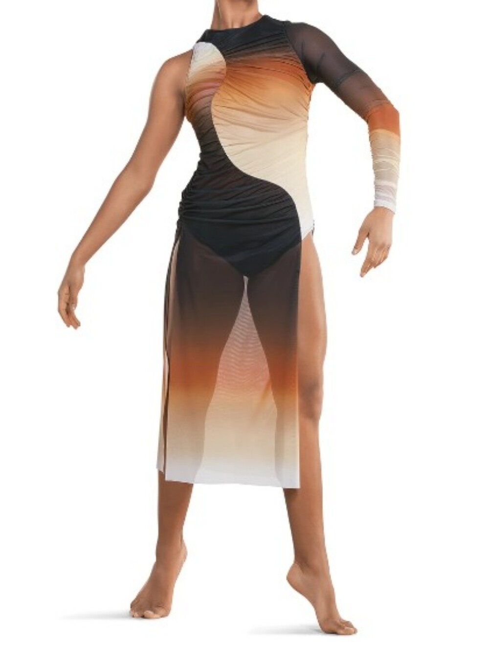 10TH HOUSE Lyrical Dance Costume Burnt Sienna Ombre Multi Size XLA